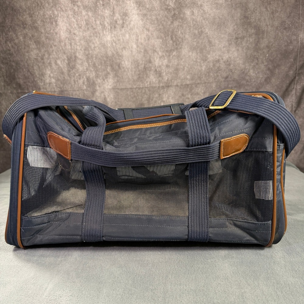 Sherpa Original Deluxe Pet Carrier Navy Blue Airline Approved Soft Sided Small